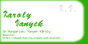 karoly vanyek business card
